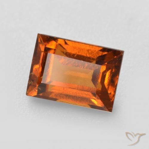 1.39ct 天然 深橙色 钙铝榴石, 狭长方形, VS
