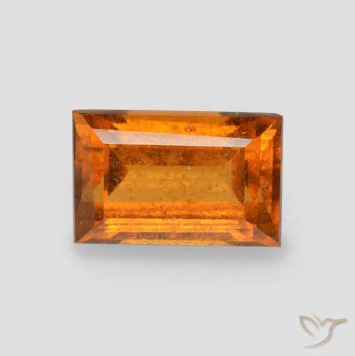 1.08ct 天然 黄橙色 钙铝榴石, 狭长方形, SI