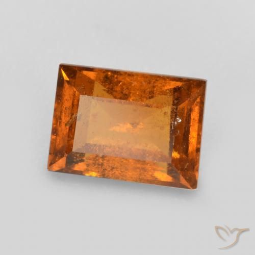 1.26ct 天然 中深橙色 钙铝榴石, 狭长方形, SI