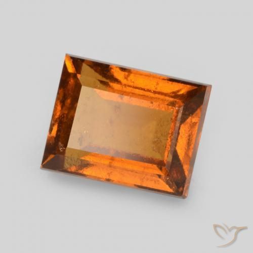 1.31ct 天然 深橙色 钙铝榴石, 狭长方形, VS-SI