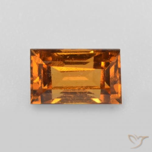 0.76ct 天然 棕橙色 钙铝榴石, 狭长方形, VS
