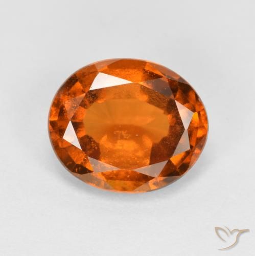 2.12ct 天然 深橙色 钙铝榴石, 椭圆形, SI