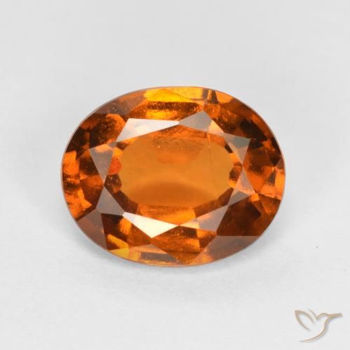 1.66ct 天然 中橙 钙铝榴石, 椭圆形, VS