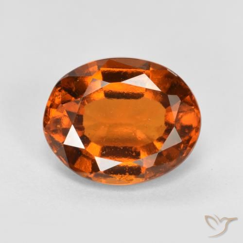 2.52ct 天然 中深橙色 钙铝榴石, 椭圆形, VS