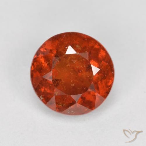 1.41ct 天然 红橙色 钙铝榴石, 圆形的, SI