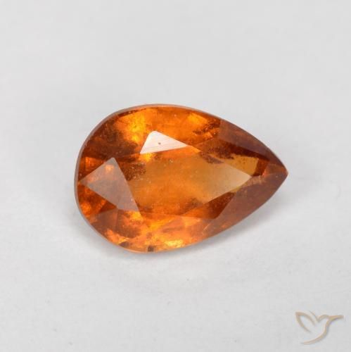 0.82ct 天然 中橙 钙铝榴石, 梨形, SI