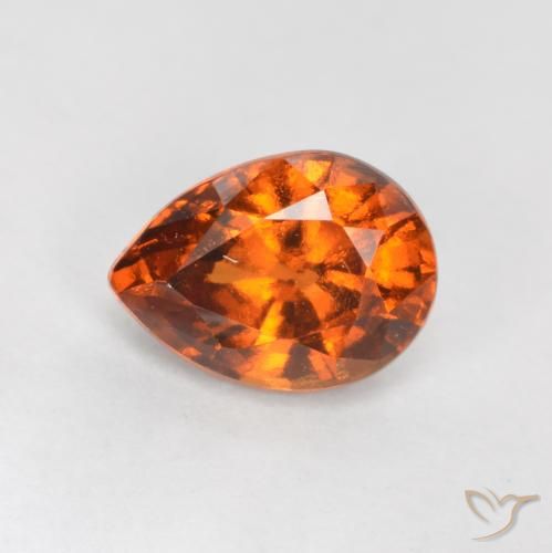 0.87ct 天然 深橙色 钙铝榴石, 梨形, VS
