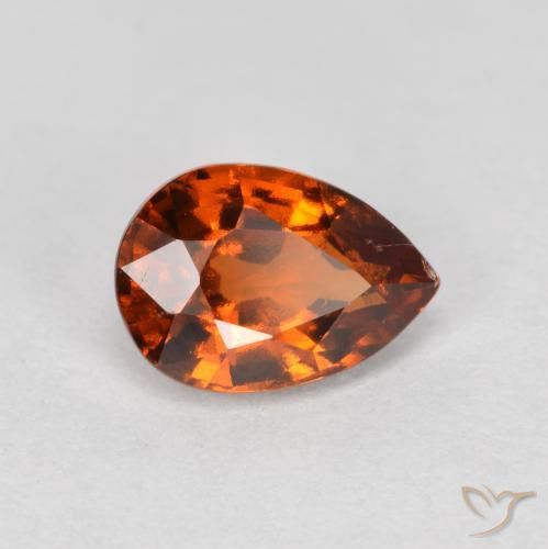 0.85ct 天然 琥珀橙 钙铝榴石, 梨形, VS