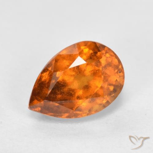 1.11ct 天然 中深橙色 钙铝榴石, 梨形, VS-SI
