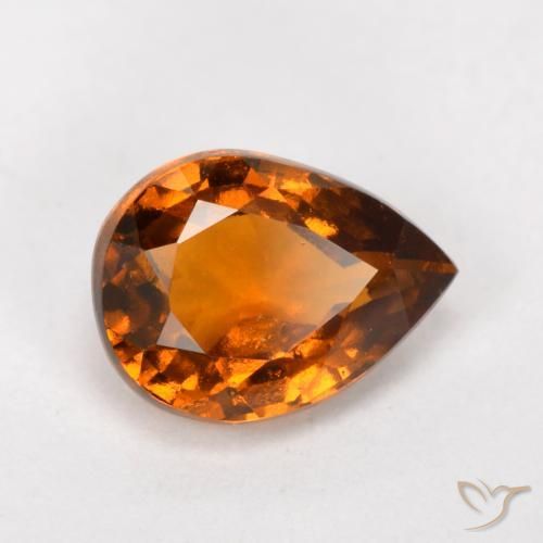 1.11ct 天然 深橙色 钙铝榴石, 梨形, VS