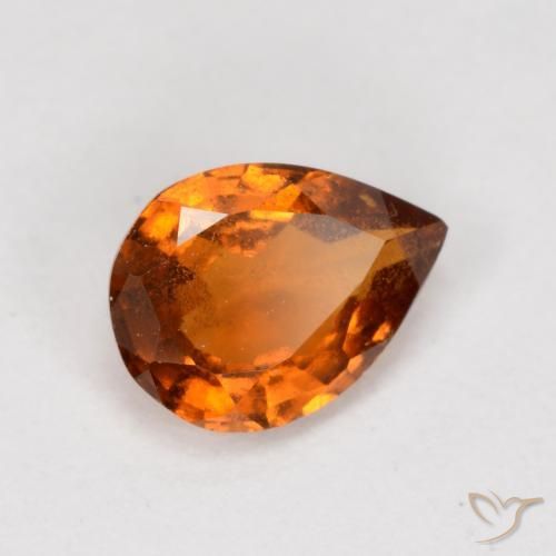 0.79ct 天然 深橙色 钙铝榴石, 梨形, VS-SI