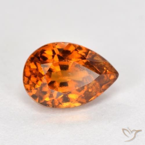 1.04ct 天然 中深橙色 钙铝榴石, 梨形, VS-SI