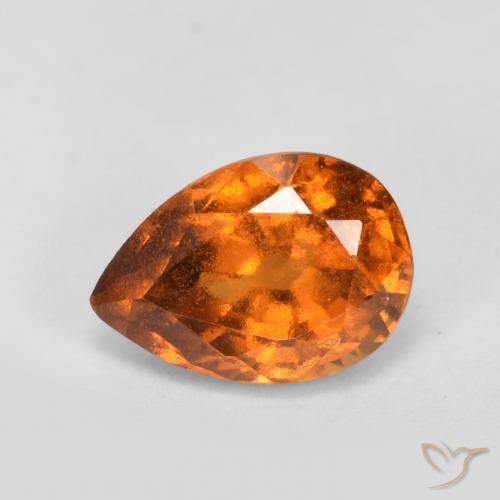 0.98ct 天然 中深橙色 钙铝榴石, 梨形, VS-SI