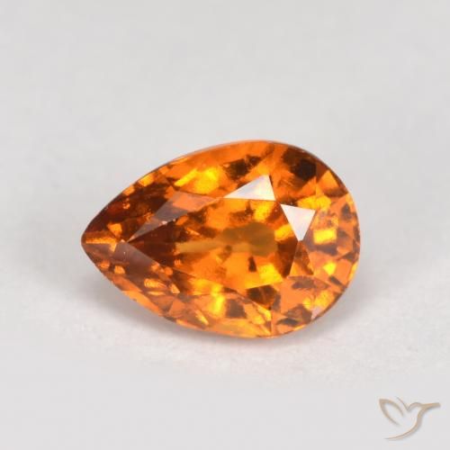 0.88ct 天然 中橙 钙铝榴石, 梨形, VS