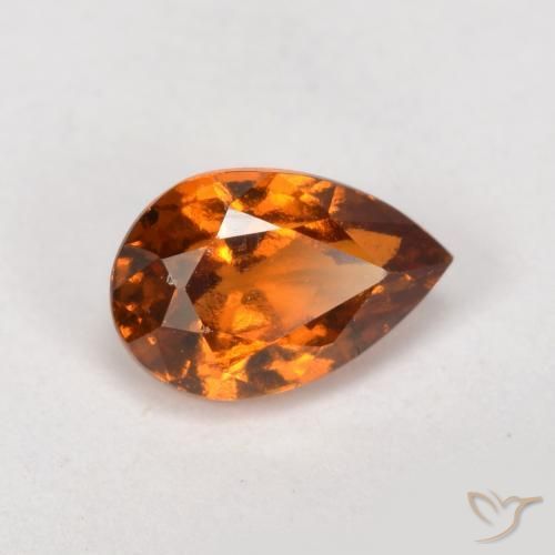 0.81ct 天然 深橙色 钙铝榴石, 梨形, VS