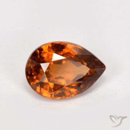 0.85ct 天然 红橙色 钙铝榴石, 梨形, VS-SI