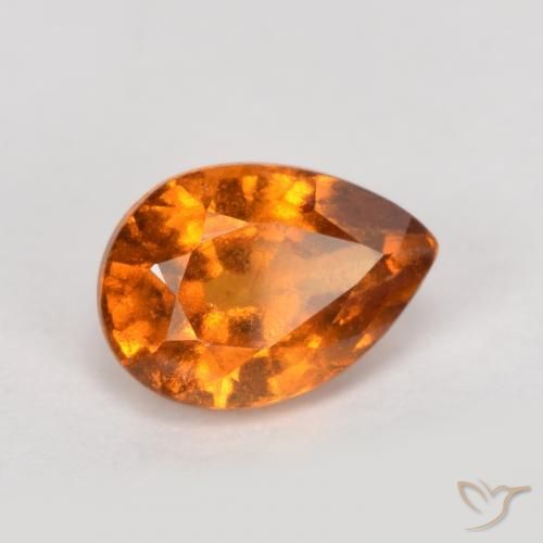 0.91ct 天然 中深橙色 钙铝榴石, 梨形, VS-SI