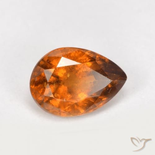 0.84ct 天然 中深橙色 钙铝榴石, 梨形, SI