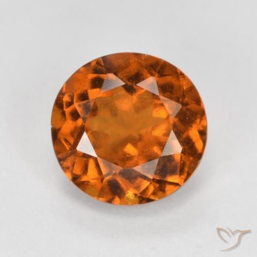 1.46ct 天然 深橙色 钙铝榴石, 圆形的, VS