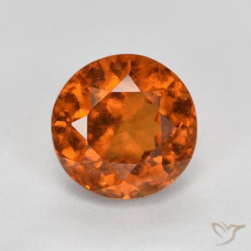 1.52ct 天然 琥珀橙 钙铝榴石, 圆形的, VS