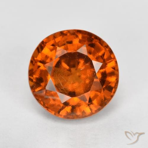 1.72ct 天然 红橙色 钙铝榴石, 圆形的, VVS-VS