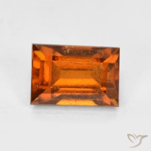 1.22ct 天然 中深橙色 钙铝榴石, 狭长方形, VS