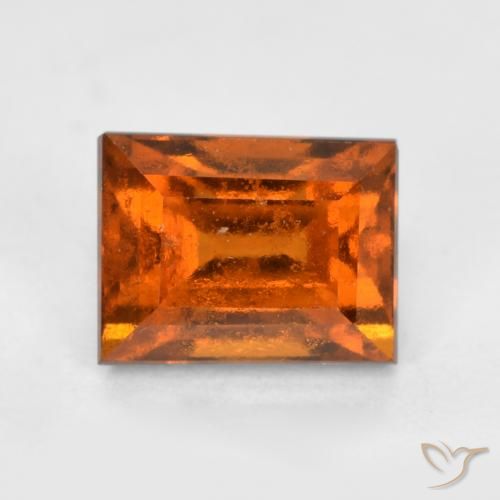 1.29ct 天然 深橙色 钙铝榴石, 狭长方形, VS