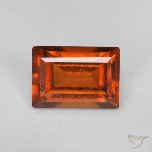 0.93ct 天然 深橙色 钙铝榴石, 狭长方形, VS