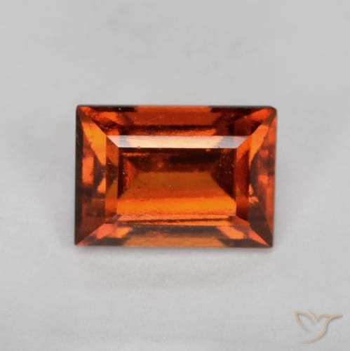 1.07ct 天然 深橙色 钙铝榴石, 狭长方形, VS