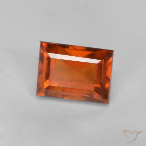 0.93ct 天然 红橙色 钙铝榴石, 狭长方形, VS