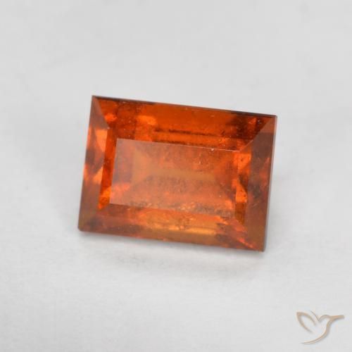 1.07ct 天然 火橙 钙铝榴石, 狭长方形, VS-SI