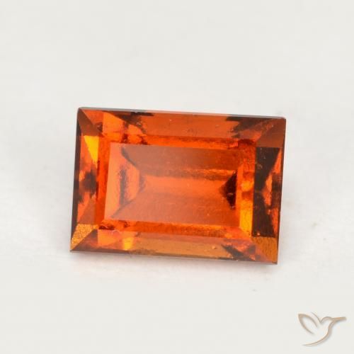 1.10ct 天然 深橙色 钙铝榴石, 狭长方形, VS