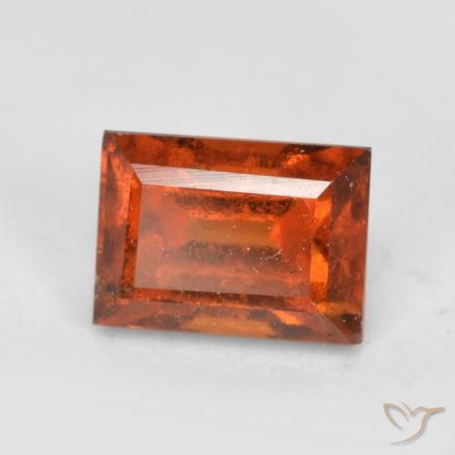 1.02ct 天然 琥珀橙 钙铝榴石, 狭长方形, VS