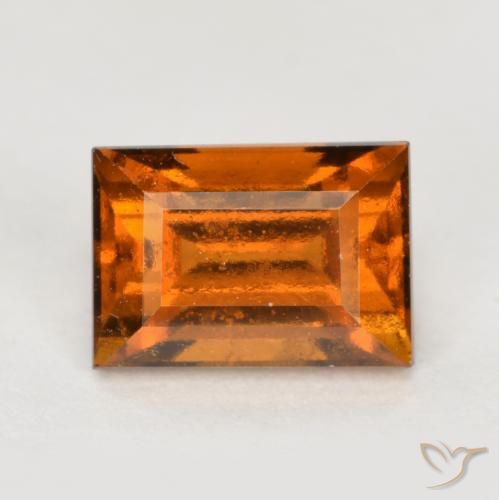 1.36ct 天然 中深橙色 钙铝榴石, 狭长方形, VS