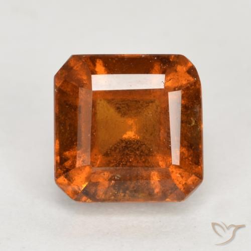 1.84ct 天然 中深橙色 钙铝榴石, 祖母绿式切割, SI