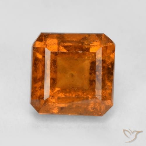 1.39ct 天然 深橙色 钙铝榴石, 祖母绿式切割, SI