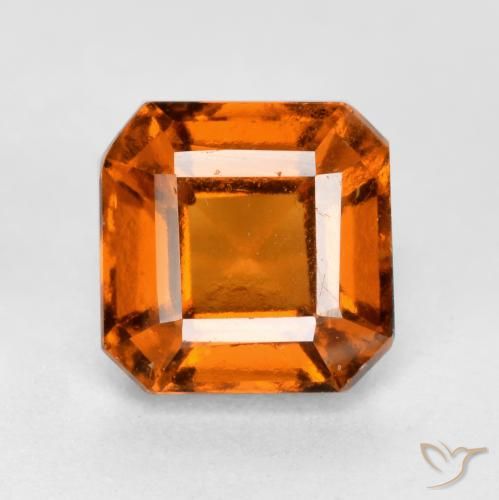 1.55ct 天然 深橙色 钙铝榴石, 祖母绿式切割, VS-SI