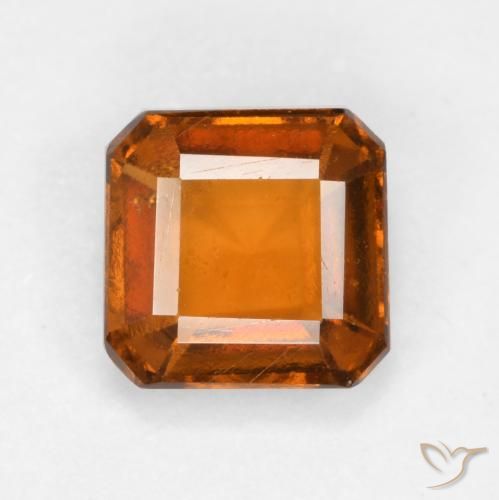 1.25ct 天然 中深橙色 钙铝榴石, 祖母绿式切割, VS
