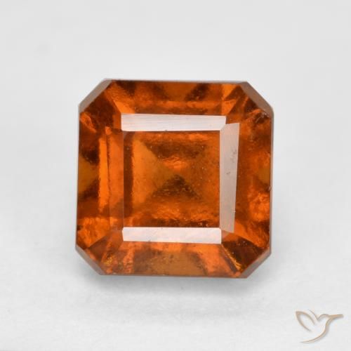 2.17ct 天然 中深橙色 钙铝榴石, 祖母绿式切割, VS-SI