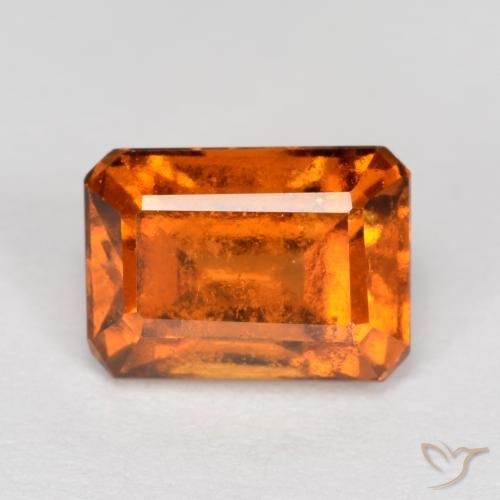 1.48ct 天然 中深橙色 钙铝榴石, 祖母绿式切割, SI