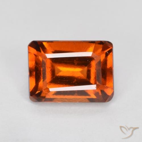 1.38ct 天然 琥珀橙 钙铝榴石, 祖母绿式切割, VVS-VS