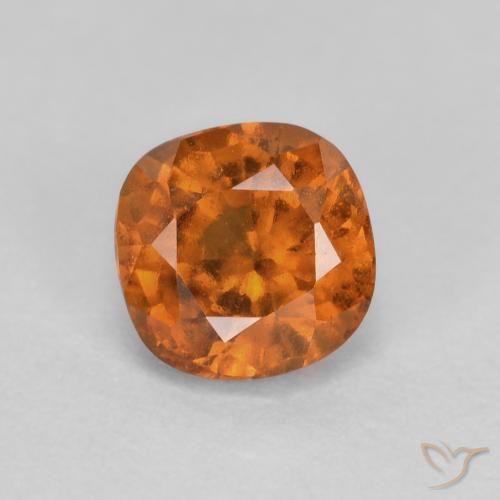 0.87ct 天然 中深橙色 钙铝榴石, 软垫, SI