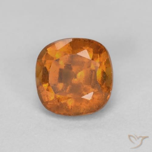 0.97ct 天然 黄橙色 钙铝榴石, 软垫, SI