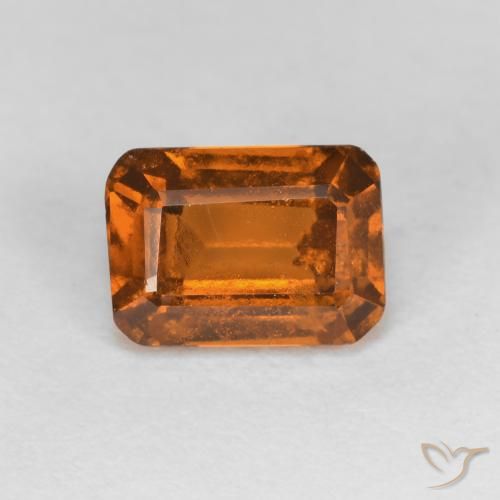 1.33ct 天然 琥珀橙 钙铝榴石, 祖母绿式切割, VS-SI