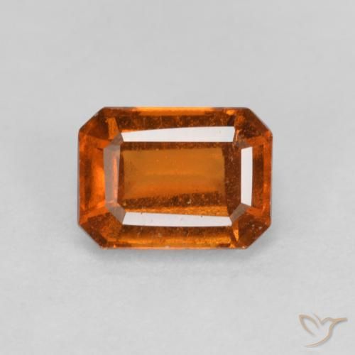 1.41ct 天然 中深橙色 钙铝榴石, 祖母绿式切割, VS