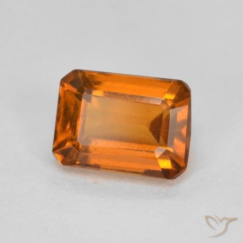 1.42ct 天然 中深橙色 钙铝榴石, 祖母绿式切割, VS