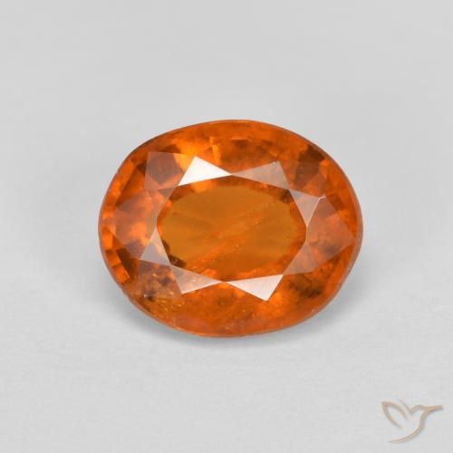 2.10ct 天然 深橙色 钙铝榴石, 椭圆形, VS-SI