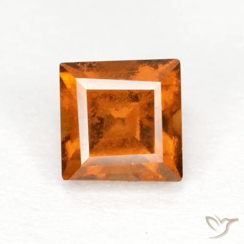 0.90ct 天然 深橙色 钙铝榴石, 正方形, VS