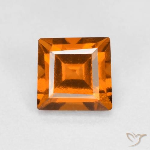0.97ct 天然 中深橙色 钙铝榴石, 正方形, VS