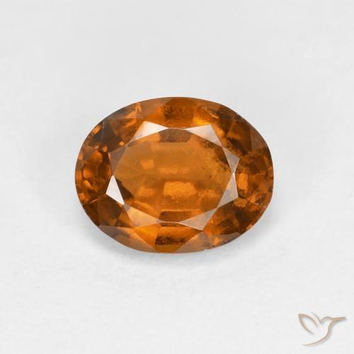1.34ct 天然 深橙色 钙铝榴石, 椭圆形, VS